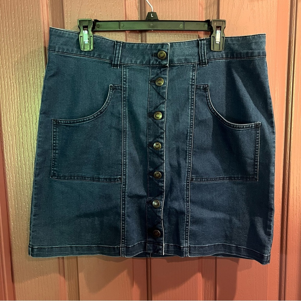 Aventura Denim Button-Down Mini Skirt